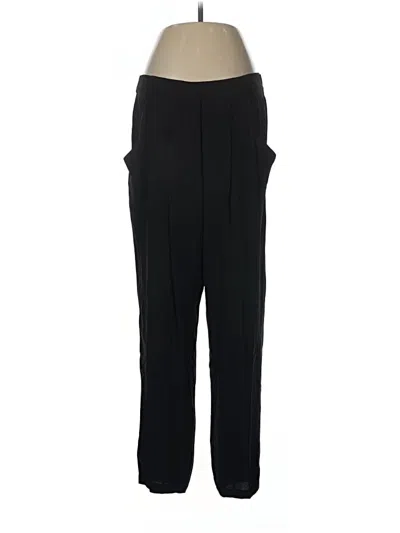 Pre-owned Eileen Fisher Silk Pants In Black