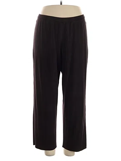 Pre-owned Eileen Fisher Silk Pants In Black