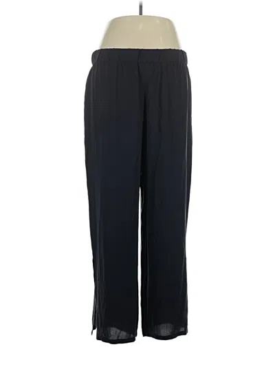 Pre-owned Eileen Fisher Silk Pants In Black