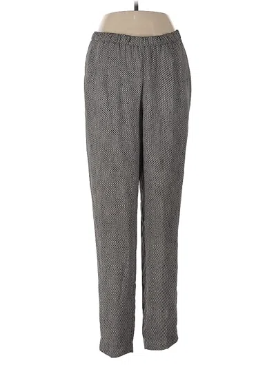 Pre-owned Eileen Fisher Silk Pants In Gray