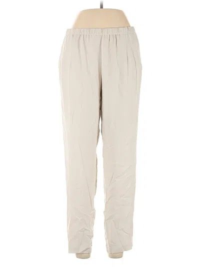 Pre-owned Eileen Fisher Silk Pants In White