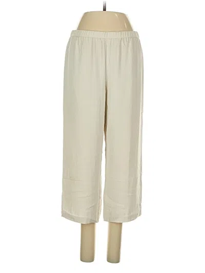 Pre-owned Eileen Fisher Silk Pants In White