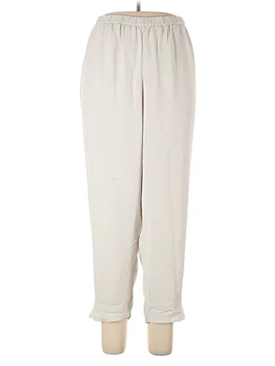 Pre-owned Eileen Fisher Silk Pants In White