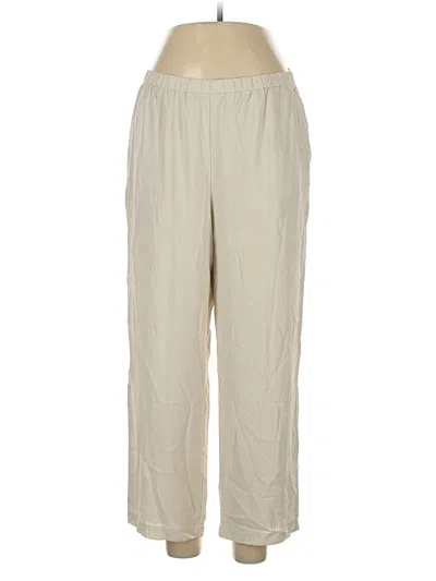 Pre-owned Eileen Fisher Silk Pants In White