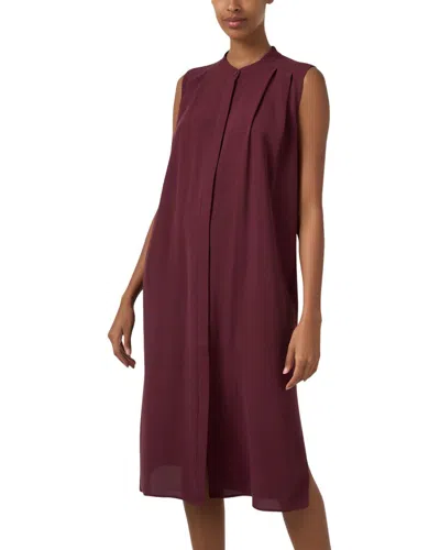 Eileen Fisher Silk Pleated Dress In White