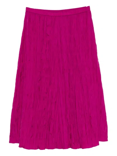Eileen Fisher Silk Pleated Skirt In Purple