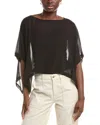Eileen Fisher Silk Poncho In Black