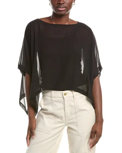 Eileen Fisher Silk Poncho In Black