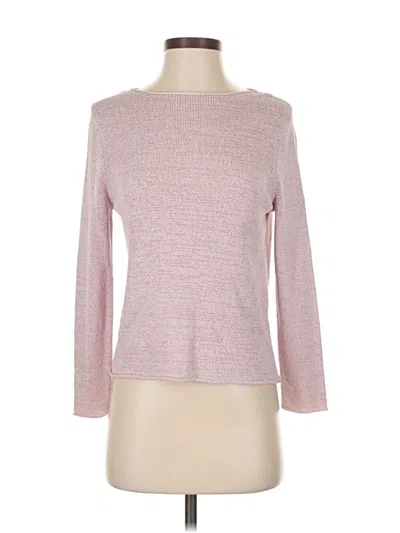 Pre-owned Eileen Fisher Silk Pullover Sweater In Pink