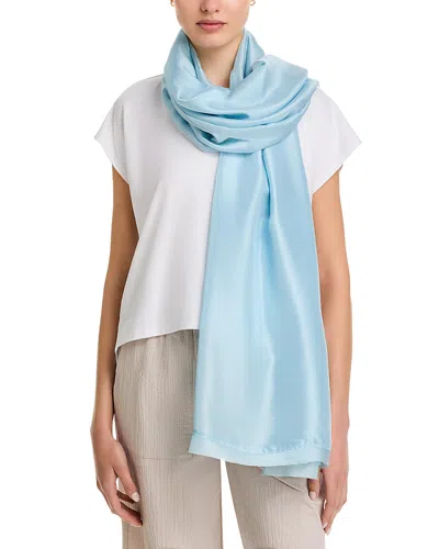Eileen Fisher Silk Scarf In Blue