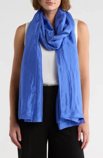 Eileen Fisher Silk Scarf In Blue