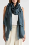 Eileen Fisher Silk Scarf In Green