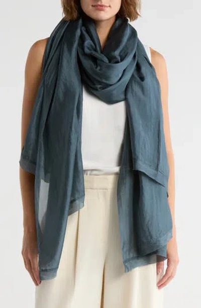 Eileen Fisher Silk Scarf In Green