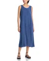 Eileen Fisher Round Neck Oval Stretch Sleeveless Midi Dress In Dusk