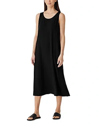 EILEEN FISHER SILK SCOOP NECK TANK MIDI DRESS