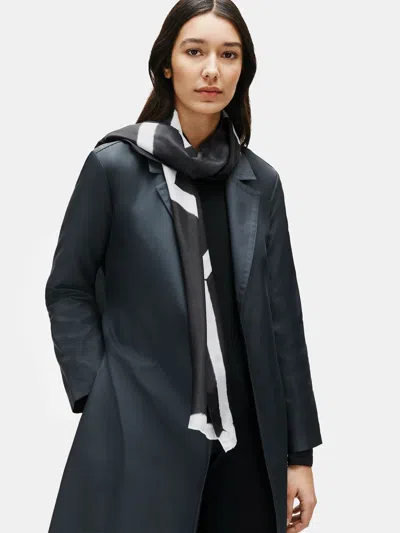 Eileen Fisher Silk Shibori Intersections Scarf In Black