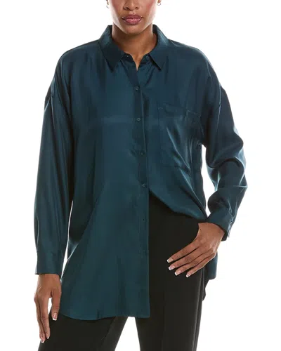 Eileen Fisher Silk Shirt In Purple