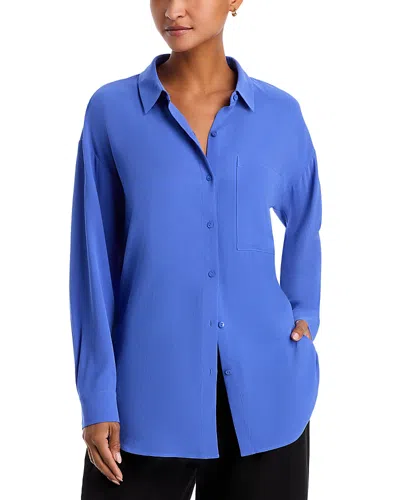 Eileen Fisher Silk Shirt In Blue Star