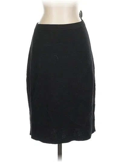 Pre-owned Eileen Fisher Silk Skirt In Black