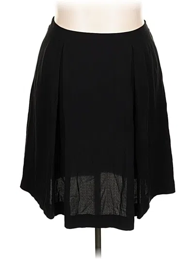 Pre-owned Eileen Fisher Silk Skirt In Black