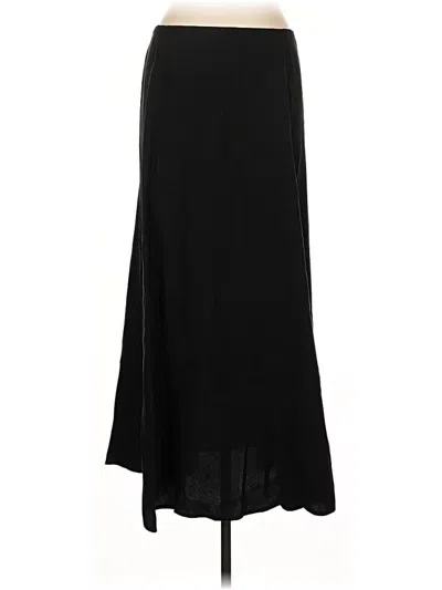 Pre-owned Eileen Fisher Silk Skirt In Black