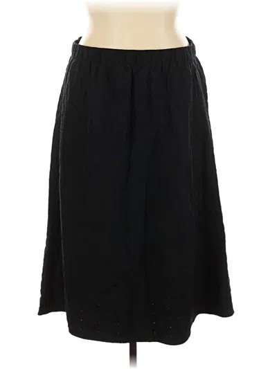 Pre-owned Eileen Fisher Silk Skirt In Black