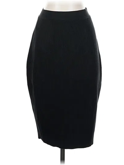 Pre-owned Eileen Fisher Silk Skirt In Black