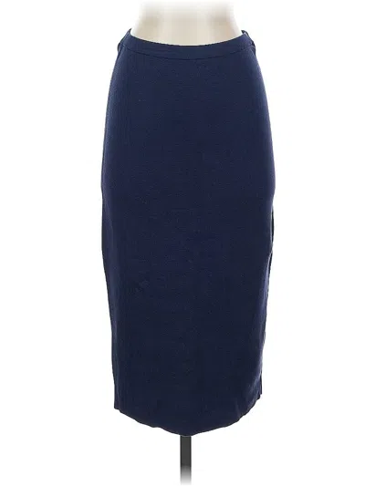 Pre-owned Eileen Fisher Silk Skirt In Blue