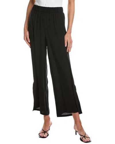 Eileen Fisher Silk Straight Ankle Pant In Black