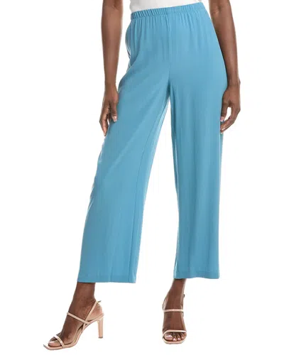 Eileen Fisher Silk Straight Ankle Pant In Blue