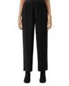 Eileen Fisher Silk Straight Ankle Pants In Black