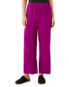 Eileen Fisher Organic Linen Crop Wide Leg Pants In Raspberry