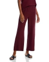Eileen Fisher Cropped Straight-leg Silk Pants In Wine