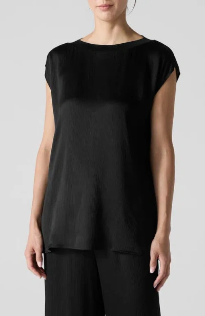 Eileen Fisher Silk Tunic Top In Black