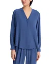 Eileen Fisher Silk V Neck Shirt In Dusk