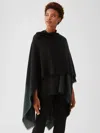 Eileen Fisher Silk Wool Ombre Poncho In Black