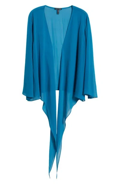 Eileen Fisher Silk Wrap Jacket In Dragonfly