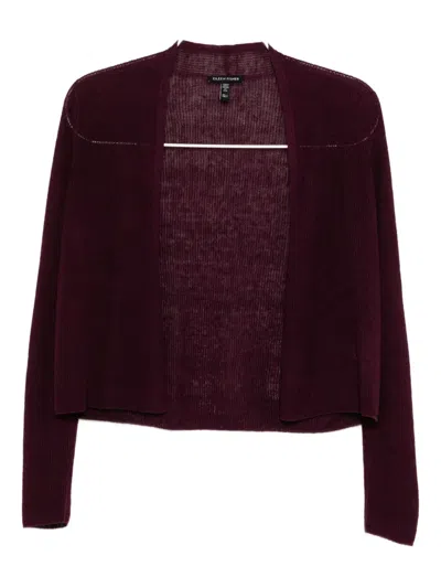 Eileen Fisher Single-breasted Cardigan In Purple