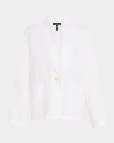 EILEEN FISHER SINGLE-BUTTON ORGANIC LINEN JACKET