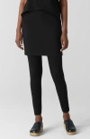 Eileen Fisher Petite Cropped Stretch Jersey Skirted Leggings In Black