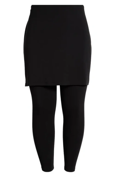 Eileen Fisher Skirted Ankle Leggings In Black