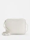 Eileen Fisher Sleek Italian Leather Crossbody Bag In White