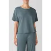 Eileen Fisher Sleep Boxy Organic Cotton Pajama Top In Eucalyptus