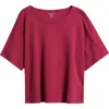 Eileen Fisher Sleep Boxy Organic Cotton Pajama Top In Roseberry