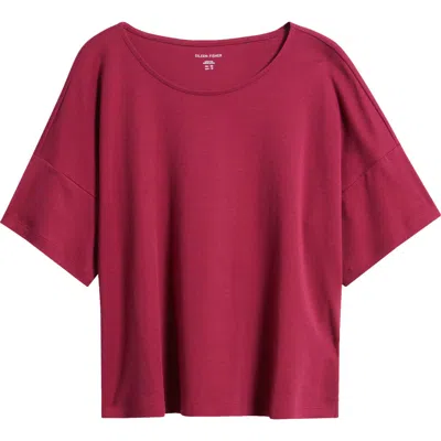 Eileen Fisher Sleep Boxy Organic Cotton Pajama Top In Roseberry