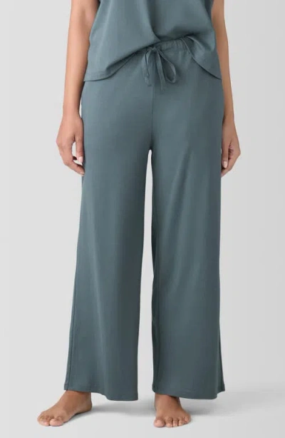 Eileen Fisher Sleep Organic Cotton Wide Ankle Sleep Pants In Eucalyptus