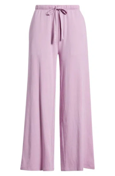 Eileen Fisher Sleep Organic Cotton Wide Ankle Sleep Pants In French Lilac