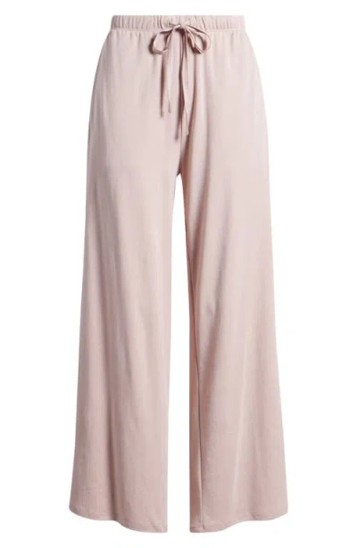 Eileen Fisher Sleep Organic Cotton Wide Ankle Sleep Pants In Opal