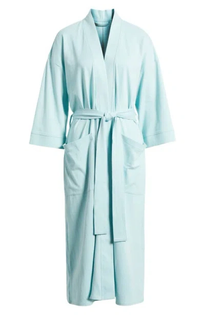 Eileen Fisher Sleep Three Quarter Sleeve Organic Cotton Robe In Pool
