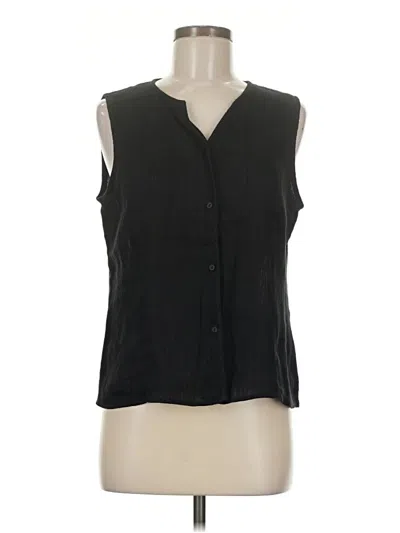 Pre-owned Eileen Fisher Sleeveless Blouse In Black